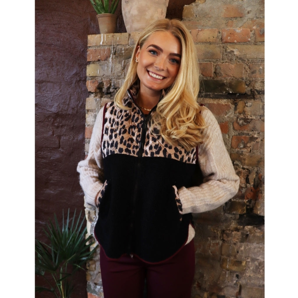 LIBERTÃ dame vest TEDDY 22173 - LUX LEO BLACK BORDEAUX